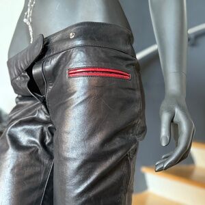 BLACK Leather Vintage Pants RUDSAK size XS